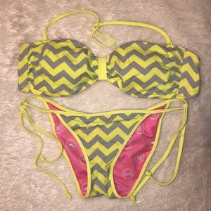 Yellow & Gray Pink Victoria’s Secret Bikini